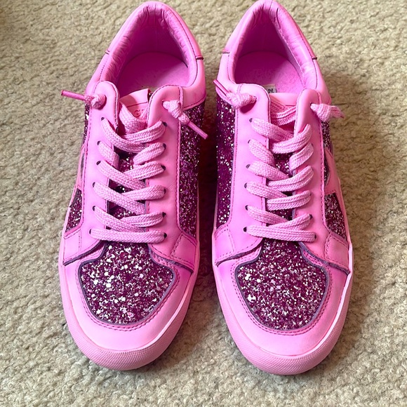 Vintage Havana Shoes Vintage Havana Hot Pink Glitter Sneakers Size